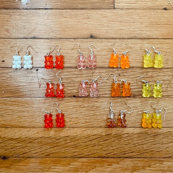 .925 STERLING SILVER Gummy Bear earrings - Picture 3 of 5